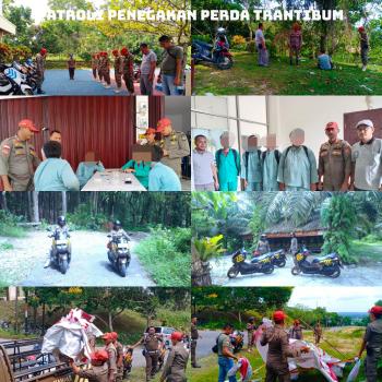 Patroli Rutin Satpol-PP Kampar Tegur dan Bina Anak Sekolah Bermain Domino Dijam Sekolah