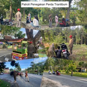 Satpol-PP Kampar Tertibkan PKL Berjualan Diatas Trotoar Jalan Ahmad Yani Bangkinang