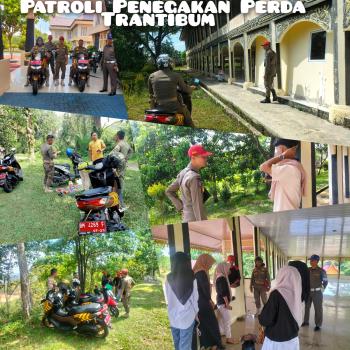 Melanggar Perda Diruang Publik, 4 Remaja di Batu Hitam dan Tigo Tungku Sajoangan Dibubarkan Satpol-PP Kampar