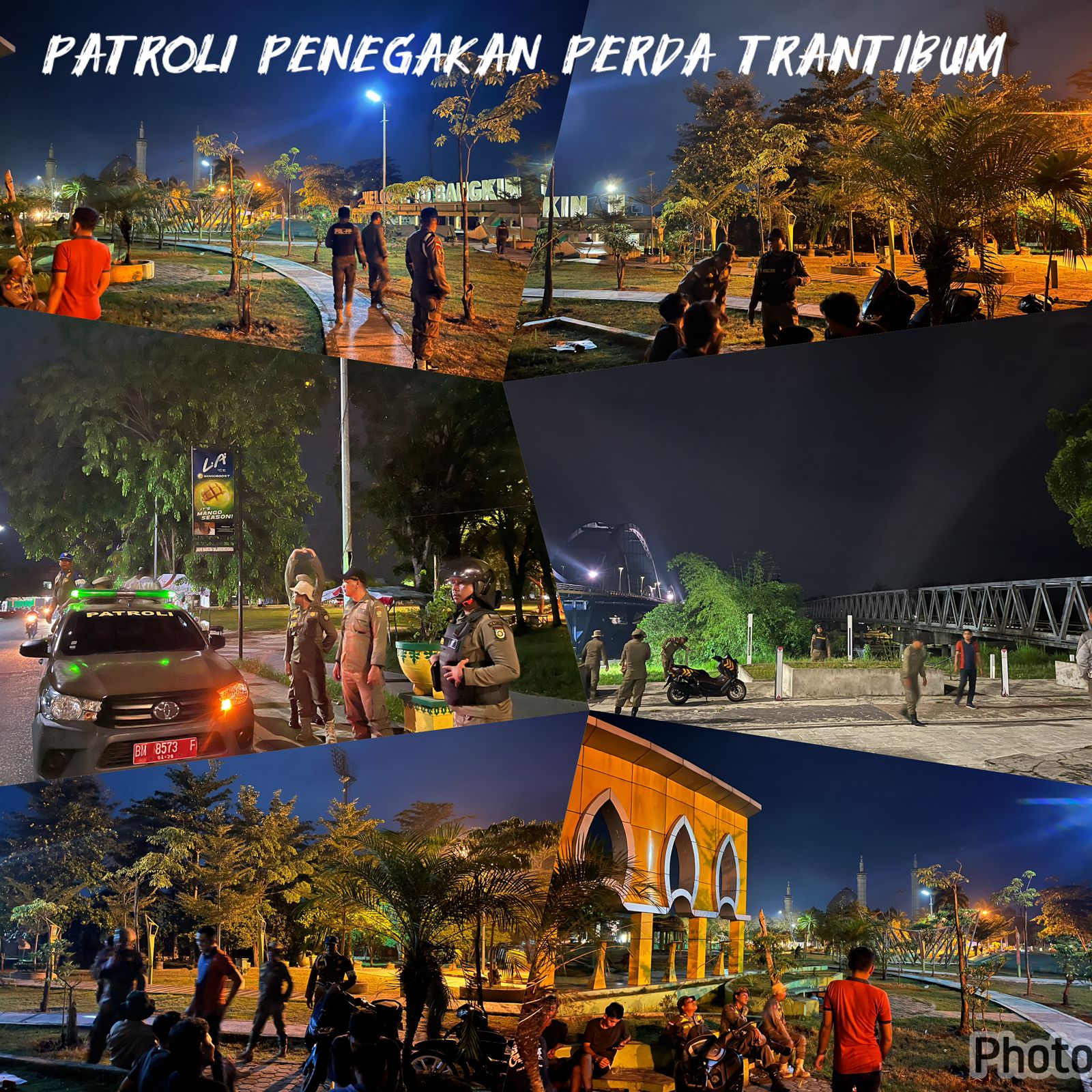 Sebanyak 4 Pemuda Dibubarkan Satpol-PP Kampar Nongkrong di Taman Kota Hingga Dini Hari